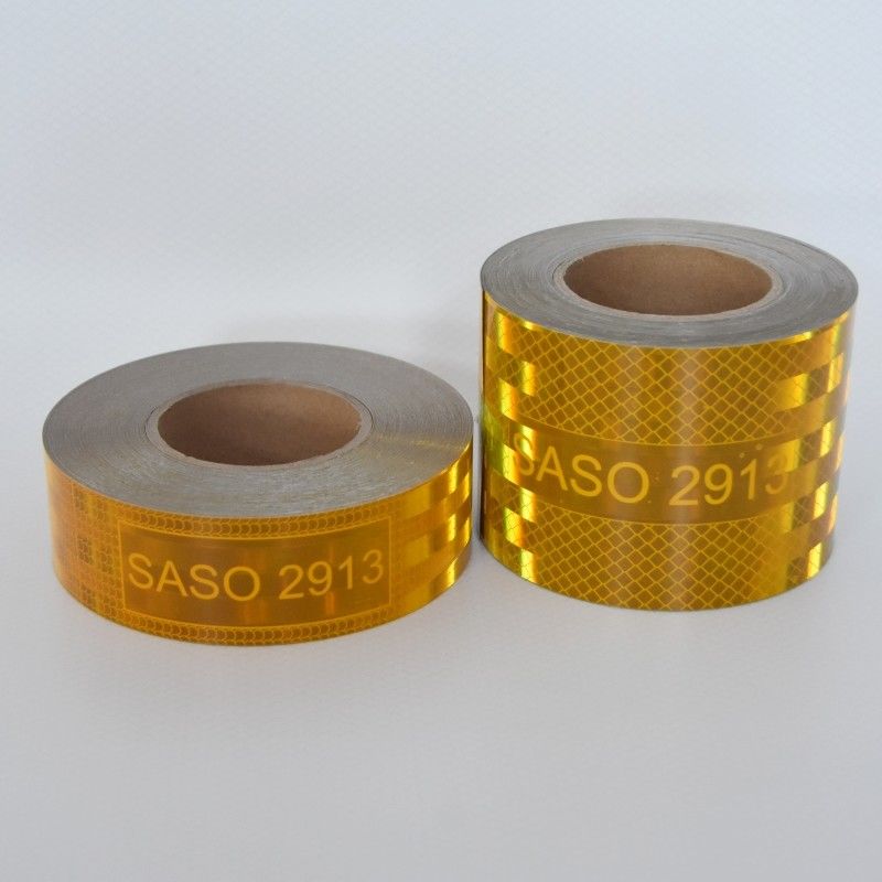 LU SASO 2913 Arabia Saudyjska Narkotyk retro odblaskowy Taśma widoczna 5 cm 7,5 cm 10 cm Żółta taśma odblaskowa metalizowana akrylowa dla bezpieczeństwa ruchu drogowego