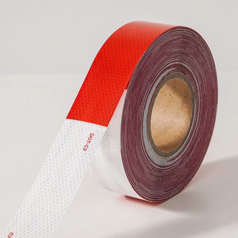 50mm 2 Inch Biały Czerwony Klej DOT C2 Odblaskowa taśma bezpieczeństwa naklejki na ciężarówce dla pojazdów