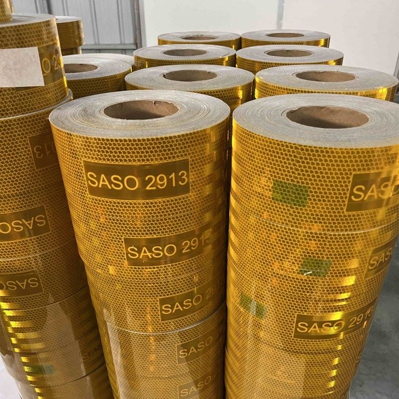 Metalizowana taśma odblaskowa żółta do oznaczania widoczności SASO 2913 dla Arabii Saudyjskiej z powłoką aluminium