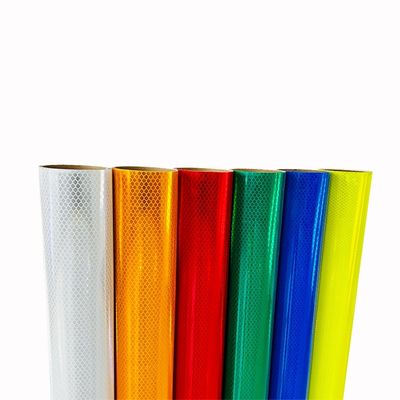 Dobra cena. 4x150FT Mikro Biały Żółty Wysoka Widoczność Mikro Diamentowy Odblaskowy Film Winylowy do znaków drogowych ODM w Internecie