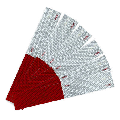 Dobra cena. Red/White DOT-C2 Reflective Safety Tape Conspicuity Tape for Vehicles, Trailers, Trucks w Internecie